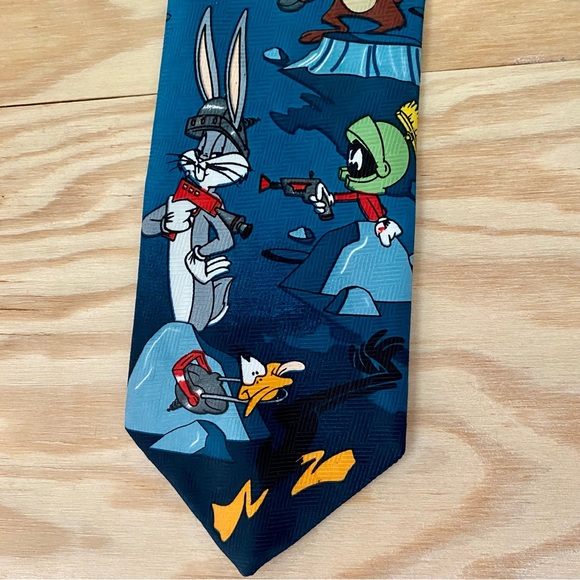 Vintage Looney Tunes Outer Space Classic Tie, Bugs Martin Taz Tweetie Donald - Picture 2 of 10